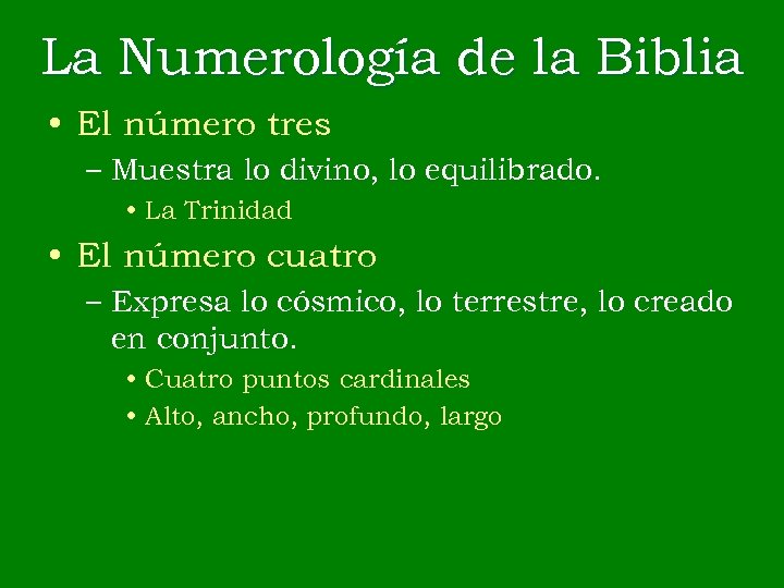 La Numerología de la Biblia • El número tres – Muestra lo divino, lo