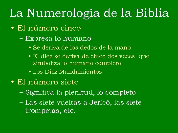 La Numerología de la Biblia • El número cinco – Expresa lo humano •