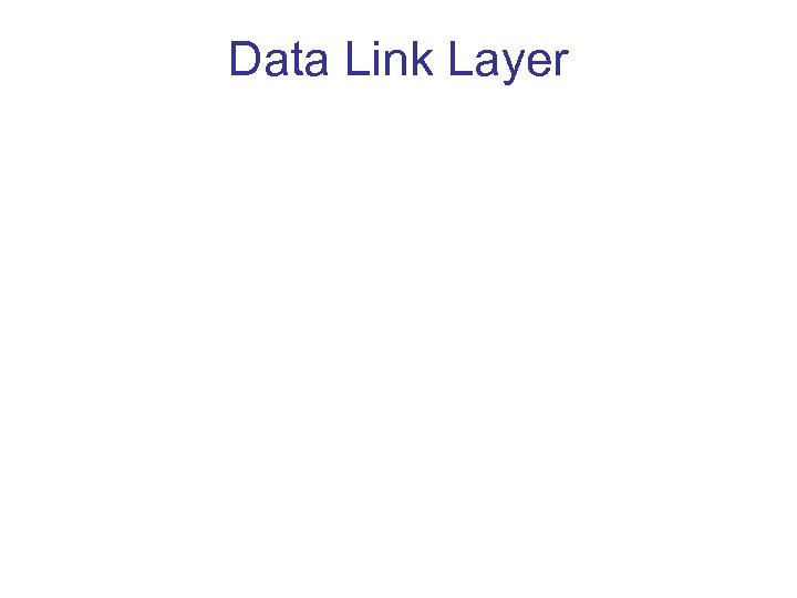 Data Link Layer 