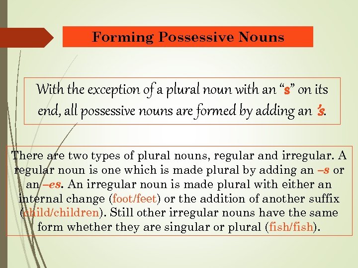 The Parts of Speech Nouns I Defining