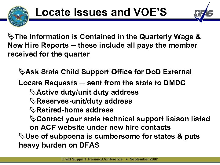 Locate Issues and VOE’S ÄThe Information is Contained in the Quarterly Wage & New