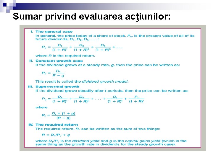 Sumar privind evaluarea acţiunilor: 