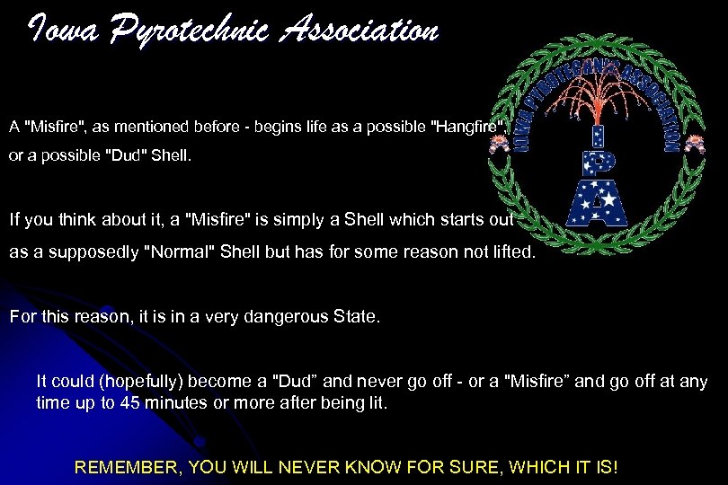 Iowa Pyrotechnic Association A 