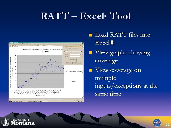 RATT – Excel Tool ® n n n Load RATT files into Excel® View