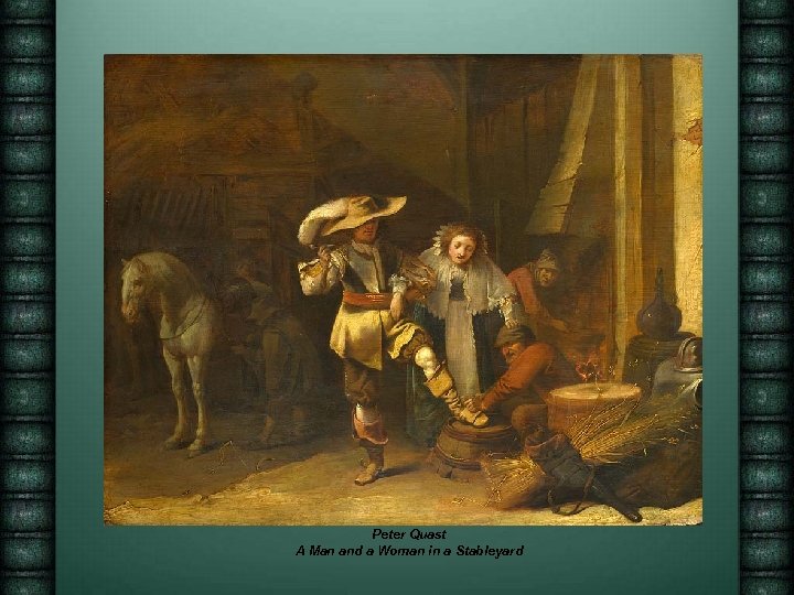 Peter Quast A Man and a Woman in a Stableyard 