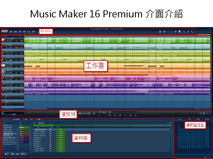 Music Maker 16 Premium 介面介紹 