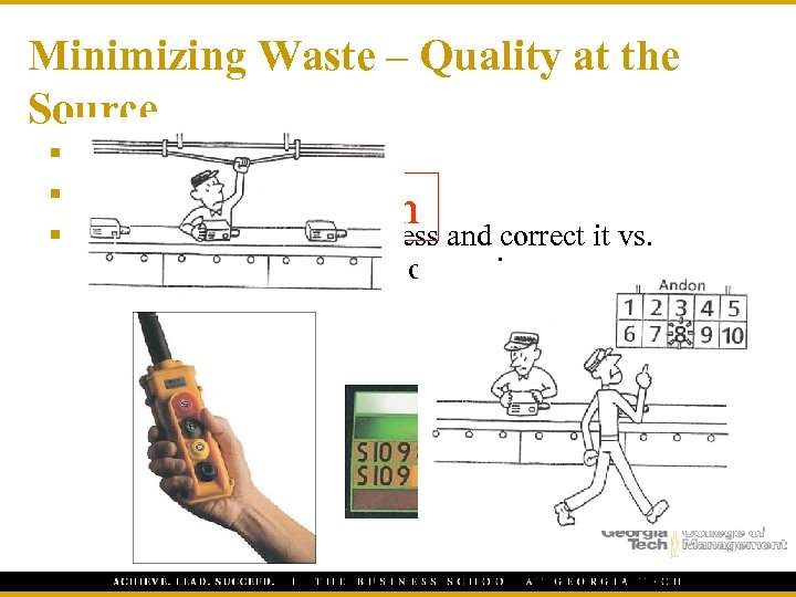 Minimizing Waste – Quality at the Source § “Do it right the first time”