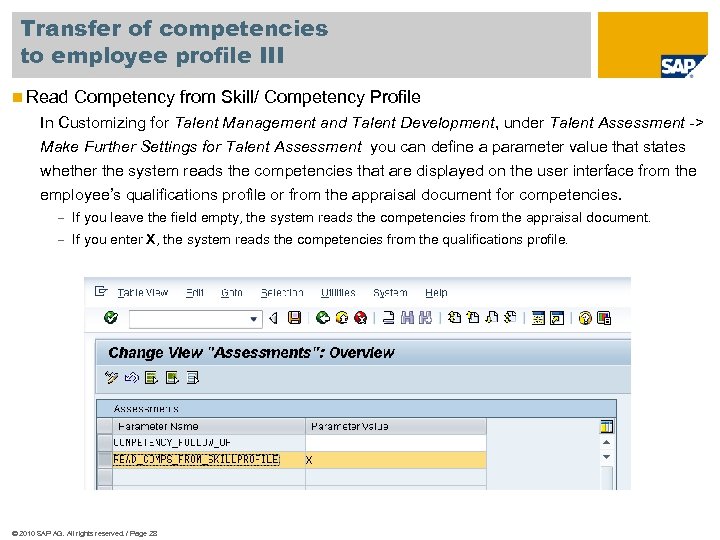 Transfer of competencies to employee profile III n Read Competency from Skill/ Competency Profile