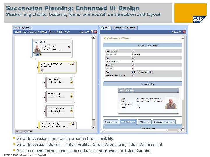 Succession Planning: Enhanced UI Design Sleeker org charts, buttons, icons and overall composition and