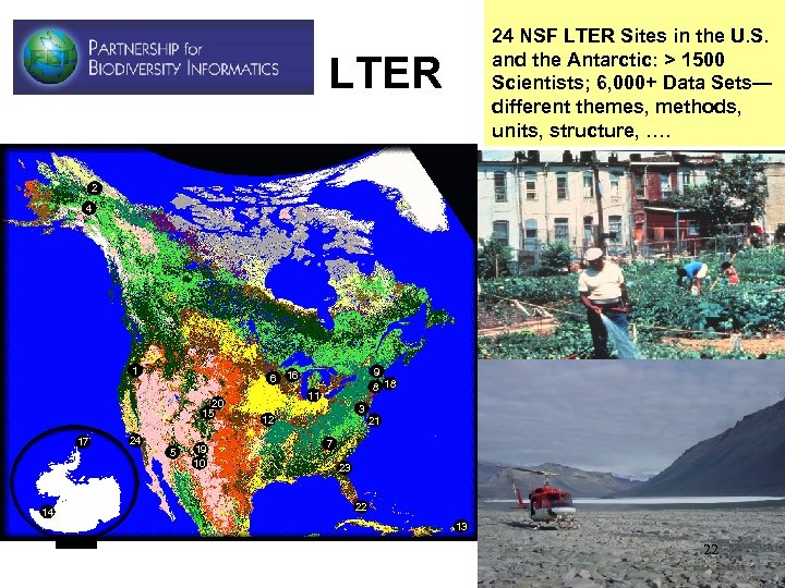 24 NSF LTER Sites in the U. S. and the Antarctic: > 1500 Scientists;