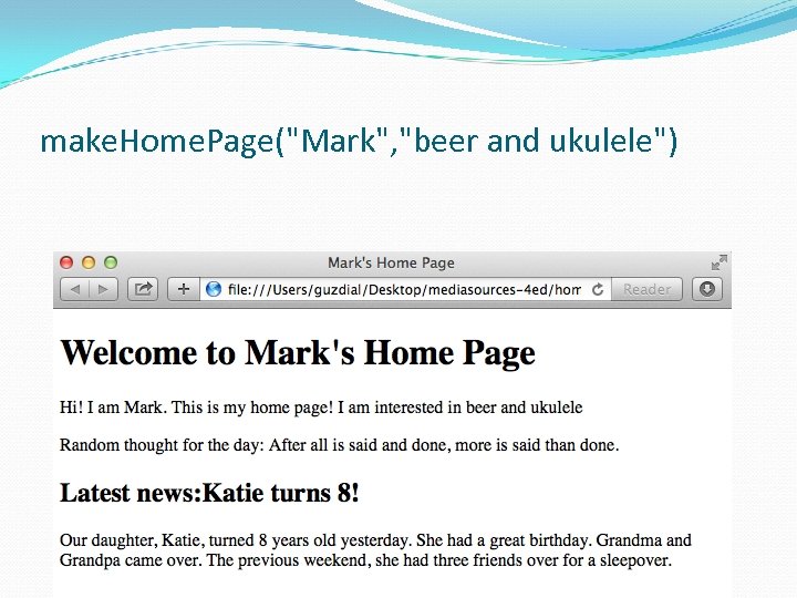make. Home. Page(