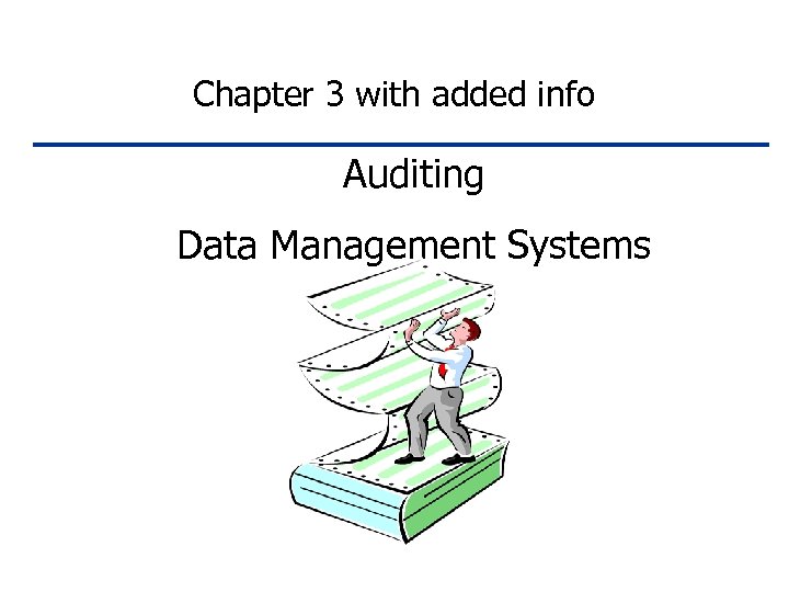 Chapter 3 with added info Auditing Data Management Systems 