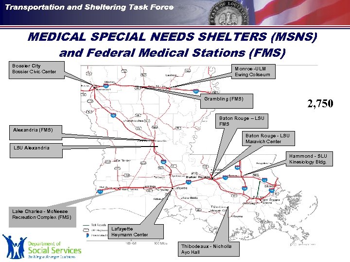MEDICAL SPECIAL NEEDS SHELTERS (MSNS) and Federal Medical Stations (FMS) Bossier City Bossier Civic