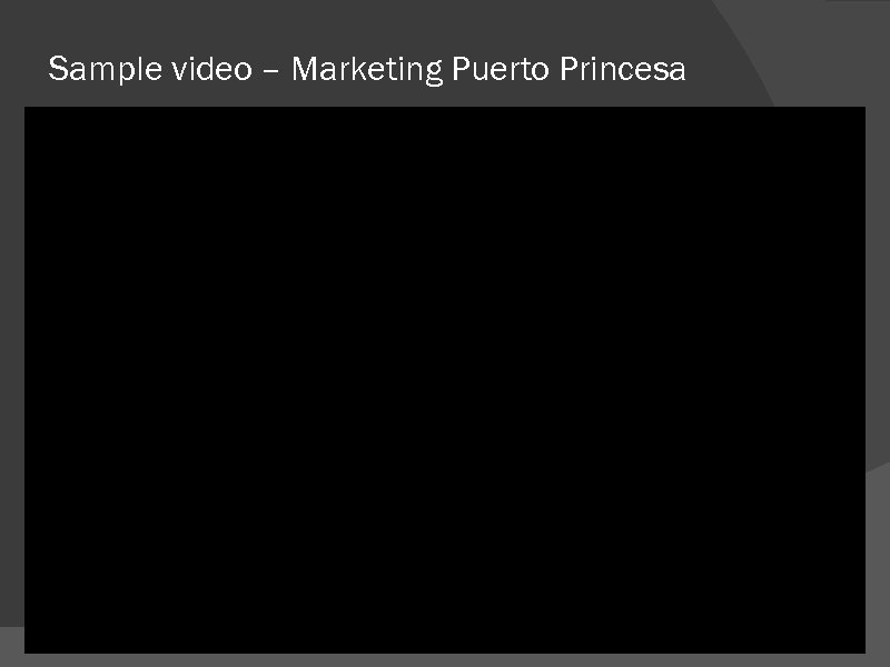 Sample video – Marketing Puerto Princesa 