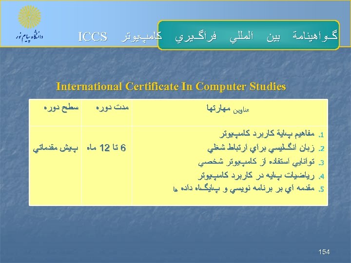  گﻮﺍﻫﻴﻨﺎﻣﺔ ﺑﻴﻦ ﺍﻟﻤﻠﻠﻲ ﻓﺮﺍگﻴﺮﻱ ﻛﺎﻣپﻴﻮﺗﺮ ICCS International Certificate In Computer Studies ﻋﻨﺎﻭﻳﻦ ﻣﻬﺎﺭﺗﻬﺎ