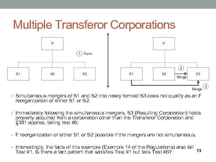 Multiple Transferor Corporations P P 1 Form 2 S 1 S 2 S 3