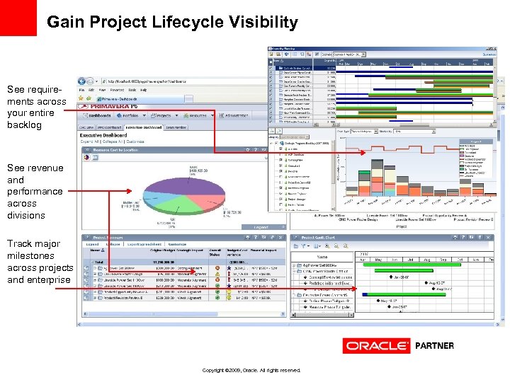 Gain Project Lifecycle Visibility See requirements across your entire backlog See revenue and performance