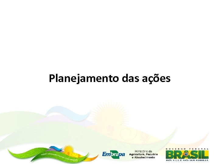 Planejamento das ações 