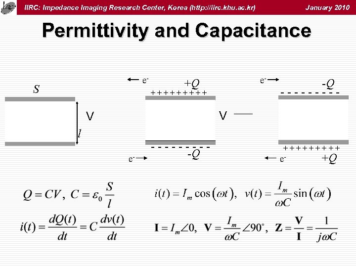 IIRC: Impedance Imaging Research Center, Korea (http: //iirc. khu. ac. kr) January 2010 Permittivity