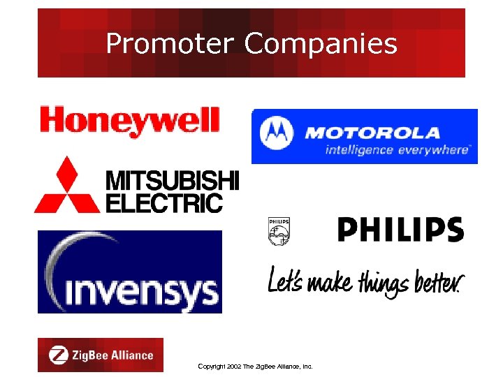 Promoter Companies Copyright 2002 The Zig. Bee Alliance, Inc. 