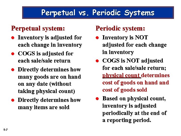 periodic and perpetual inventory system