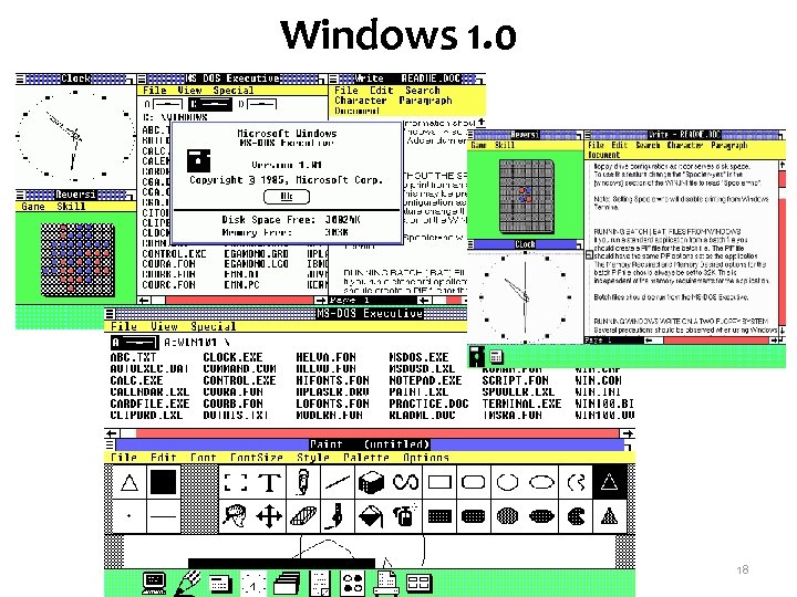 Windows 1. 0 18 