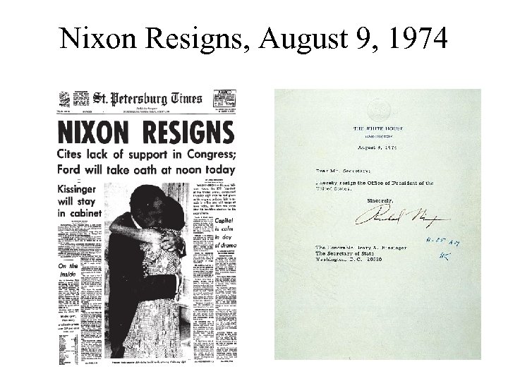 Nixon Resigns, August 9, 1974 