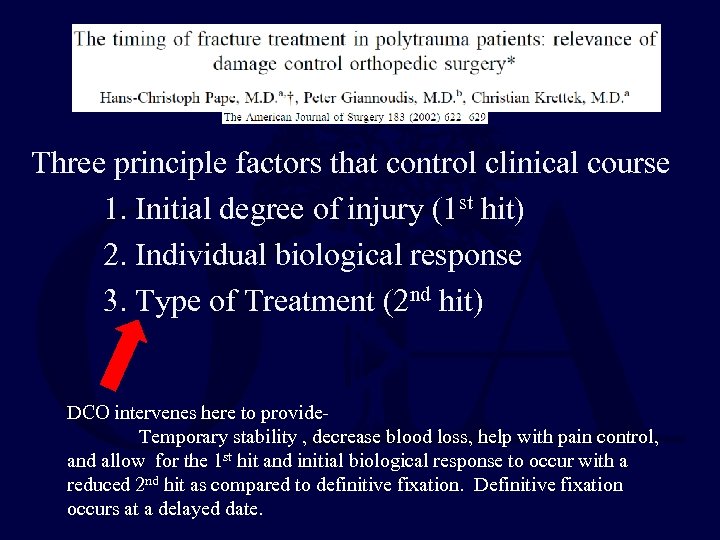 Three principle factors that control clinical course 1. Initial degree of injury (1 st