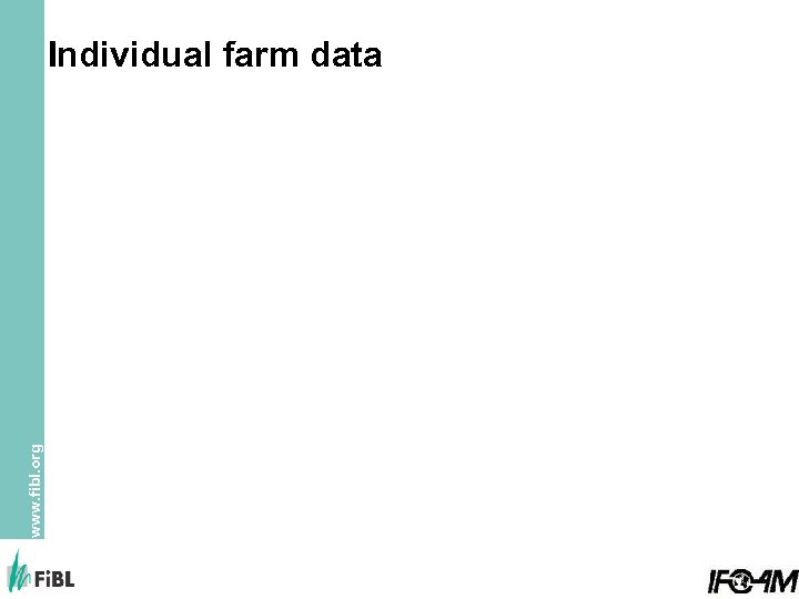 www. fibl. org Individual farm data 