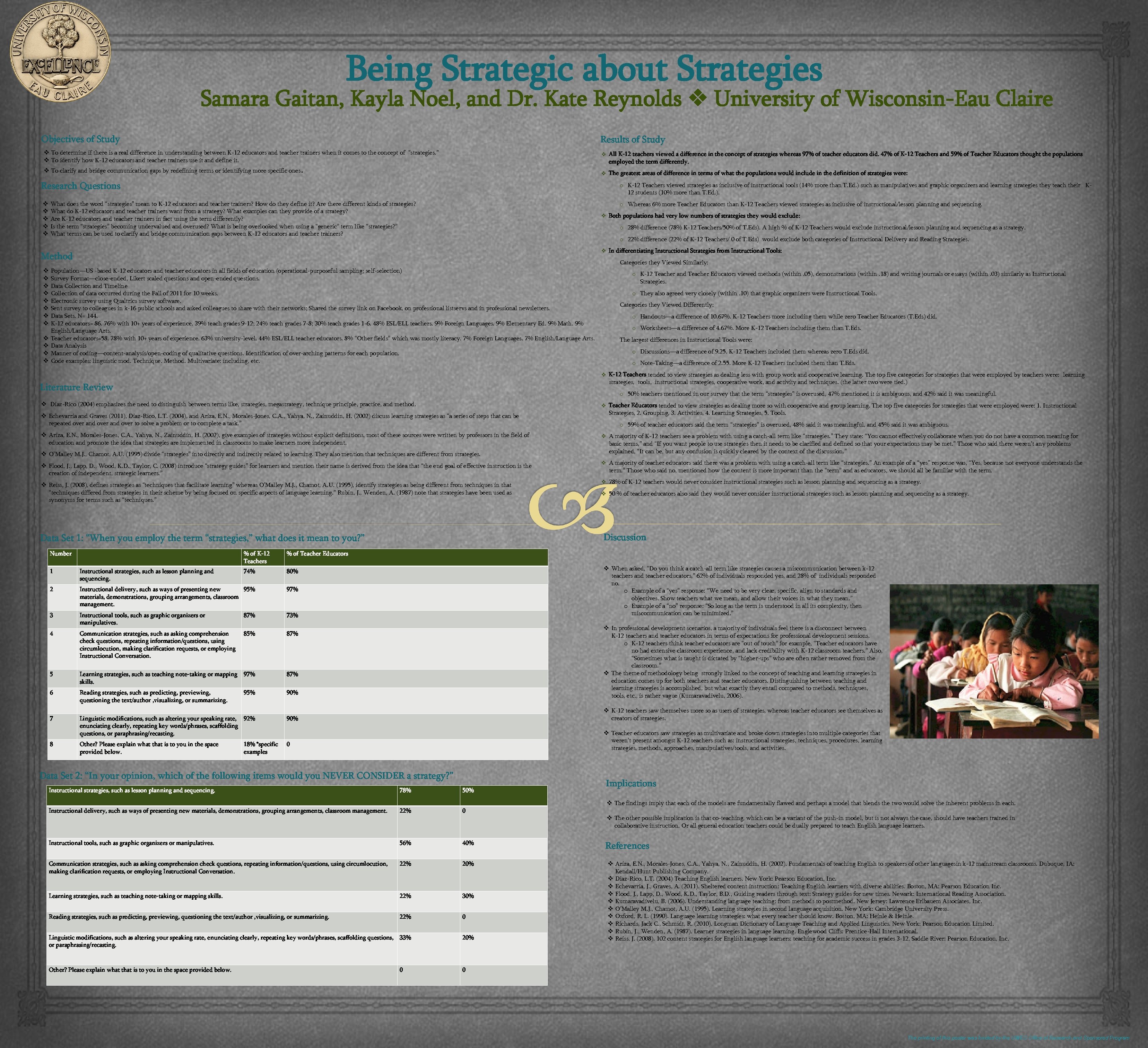 Being Strategic about Strategies Samara Gaitan, Kayla Noel, and Dr. Kate Reynolds University of