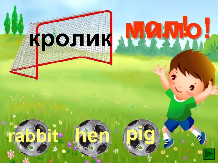 гол! мимо! кролик rabbit hen pig 