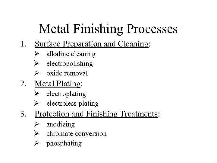 plating finishing