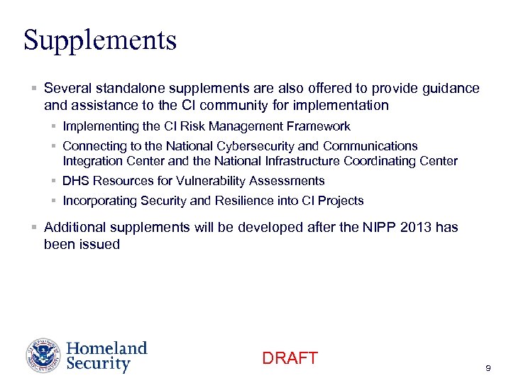 Supplements § Several standalone supplements are also offered to provide guidance and assistance to