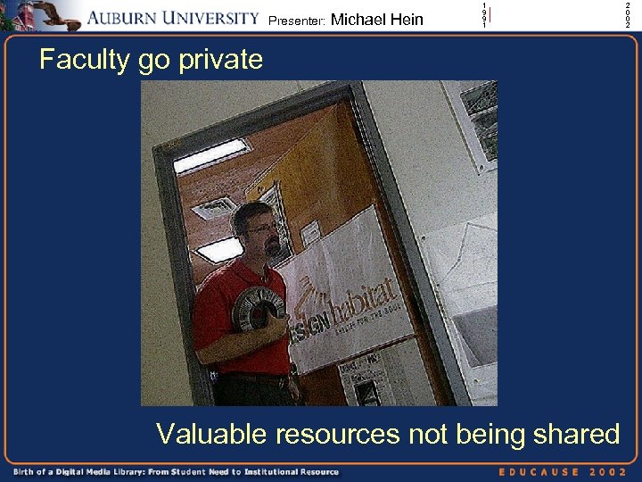 Presenter: Michael Hein 1 9 9 1 | Faculty go private Insert image—David Hinson