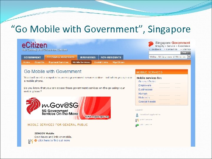 “Go Mobile with Government”, Singapore 