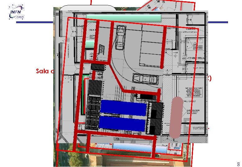Spazi consegna elettr. Sala chiller (piano -1) Sala calcolo (piano -2) Spazi emergenza elettr.