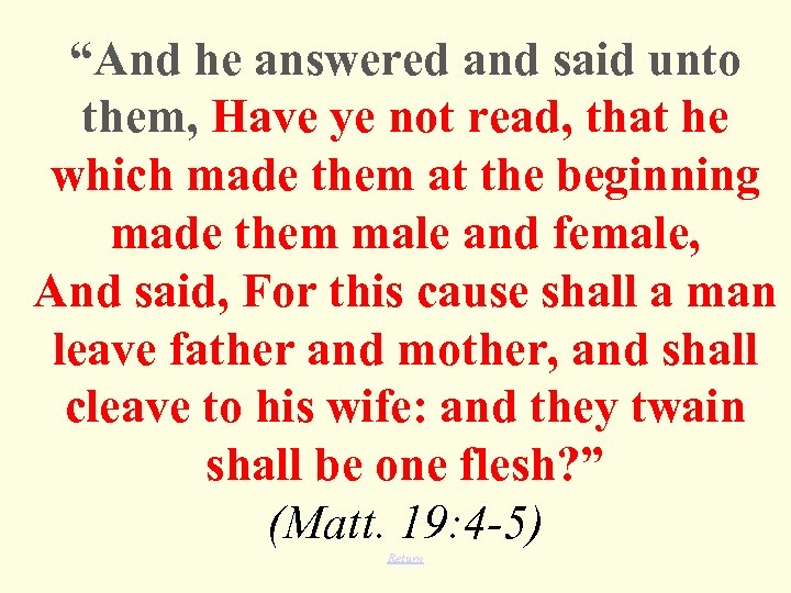 “And he answered and said unto them, Have ye not read, that he which