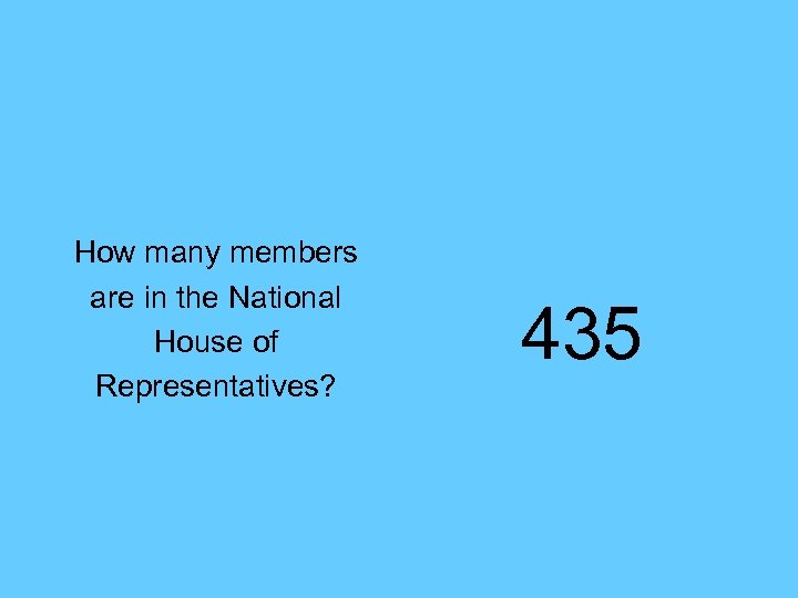 How many members are in the National House of Representatives? 435 