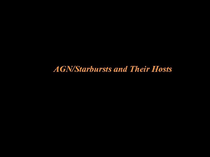AGN/Starbursts and Their Hosts 