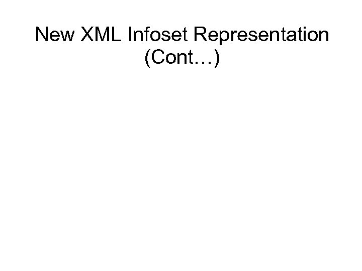 New XML Infoset Representation (Cont…) 