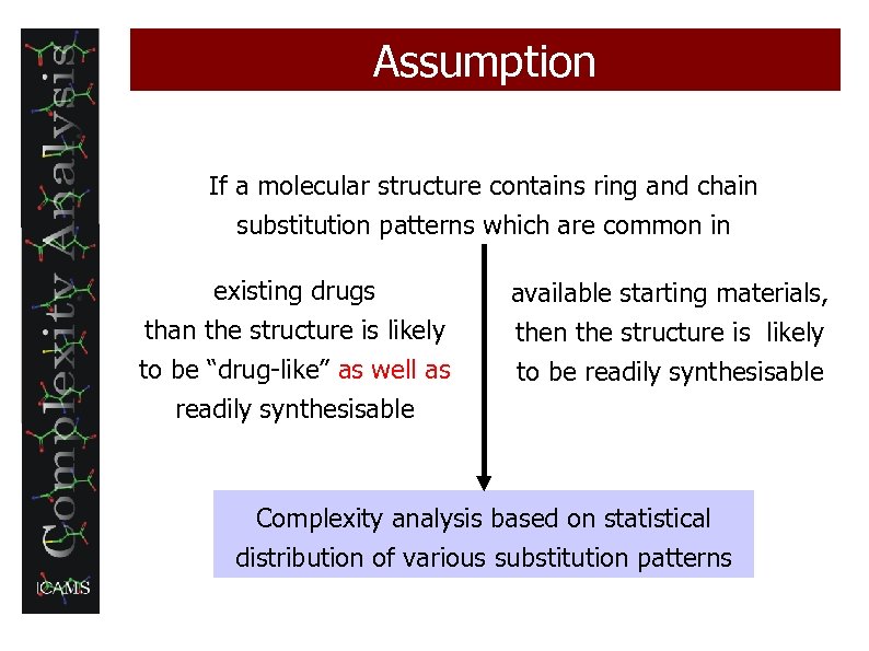 Assumption If a molecular structure contains ring and chain substitution patterns which are common
