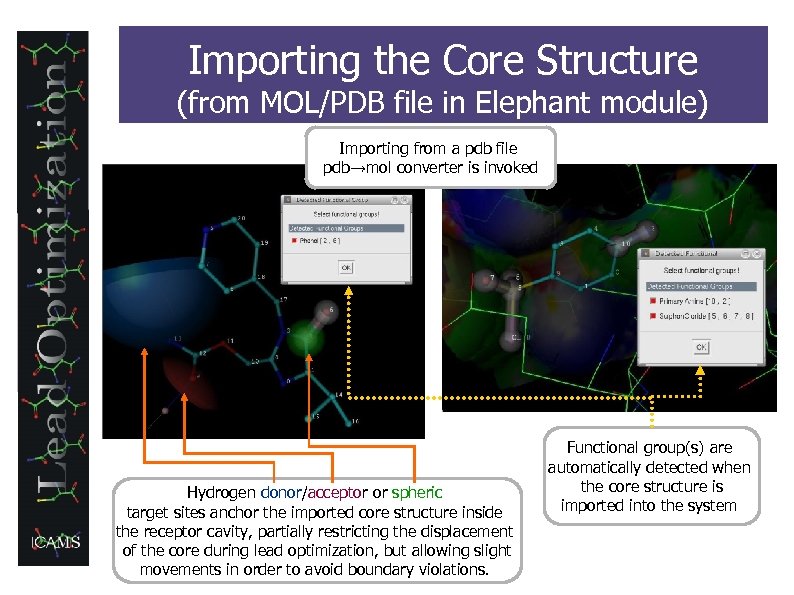Importing the Core Structure (from MOL/PDB file in Elephant module) Importing from a pdb
