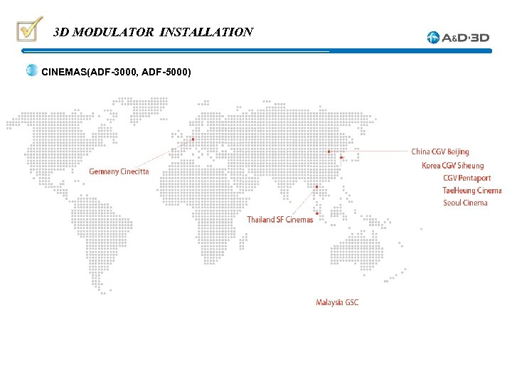 3 D MODULATOR INSTALLATION CINEMAS(ADF-3000, ADF-5000) 