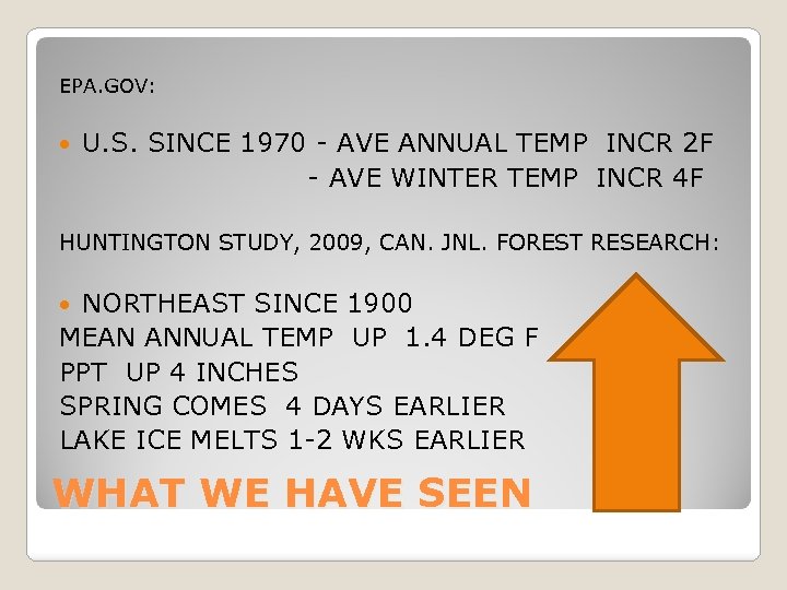 EPA. GOV: U. S. SINCE 1970 - AVE ANNUAL TEMP INCR 2 F -