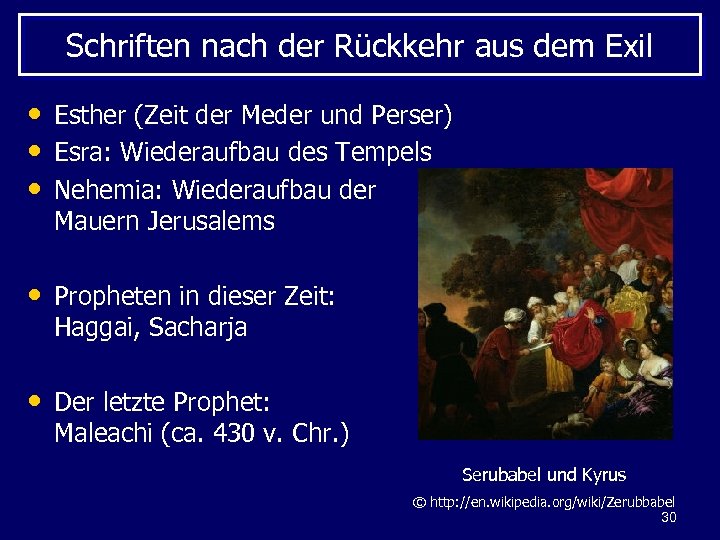 Schriften nach der Rückkehr aus dem Exil • Esther (Zeit der Meder und Perser)