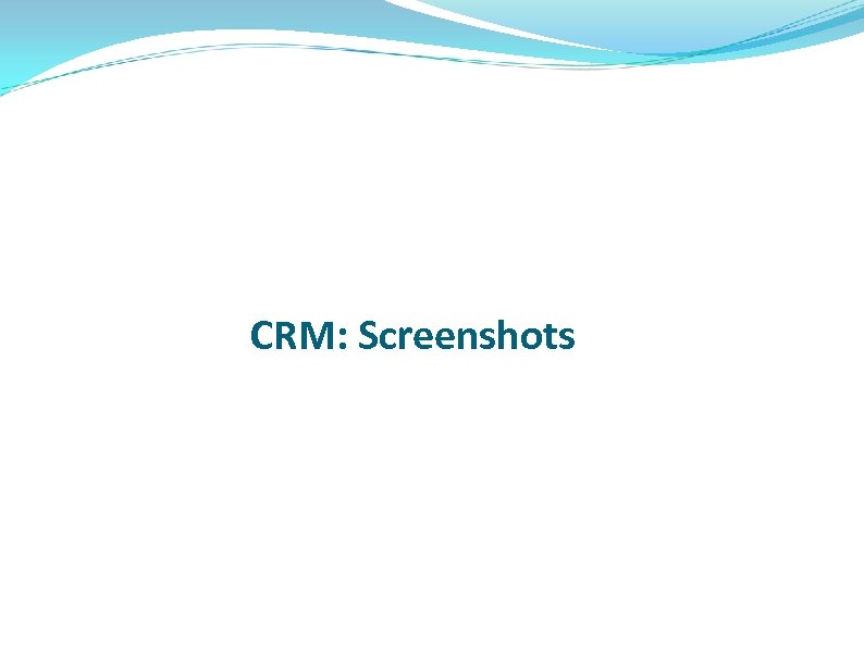 CRM: Screenshots 