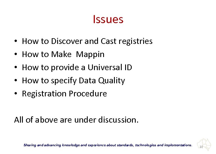 Issues • • • How to Discover and Cast registries How to Make Mappin