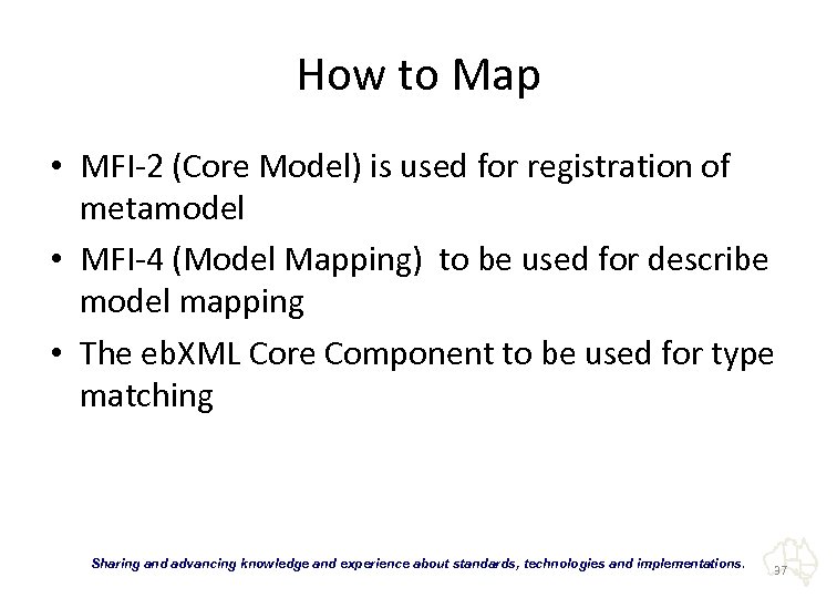 How to Map • MFI-2 (Core Model) is used for registration of metamodel •