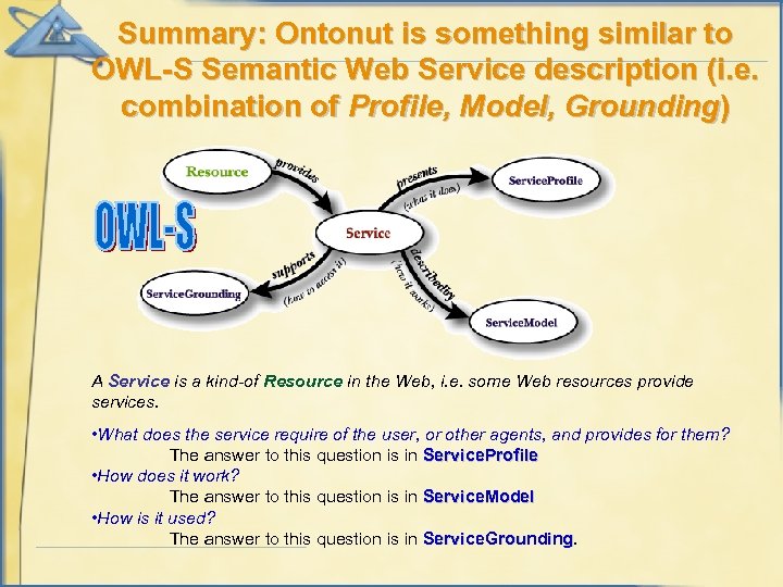 Summary: Ontonut is something similar to OWL-S Semantic Web Service description (i. e. combination