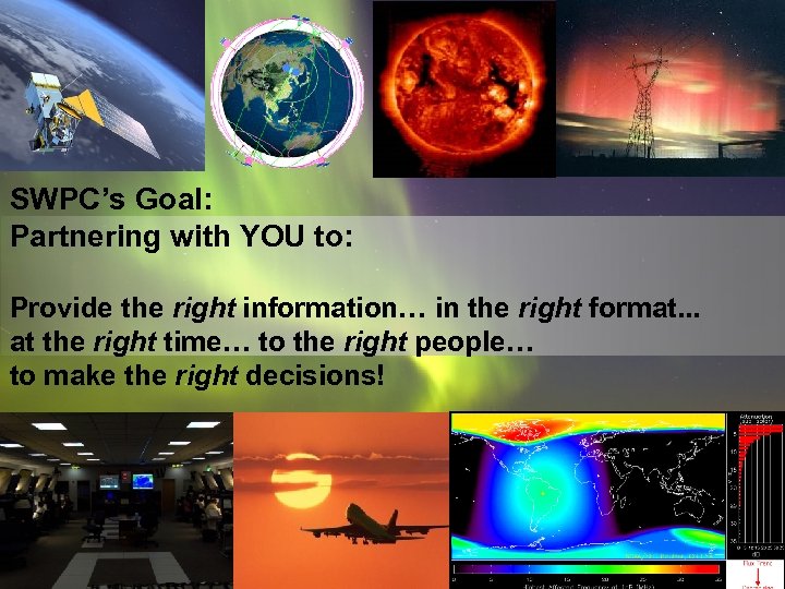 SWPC’s Goal: Partnering with YOU to: Provide the right information… in the right format.